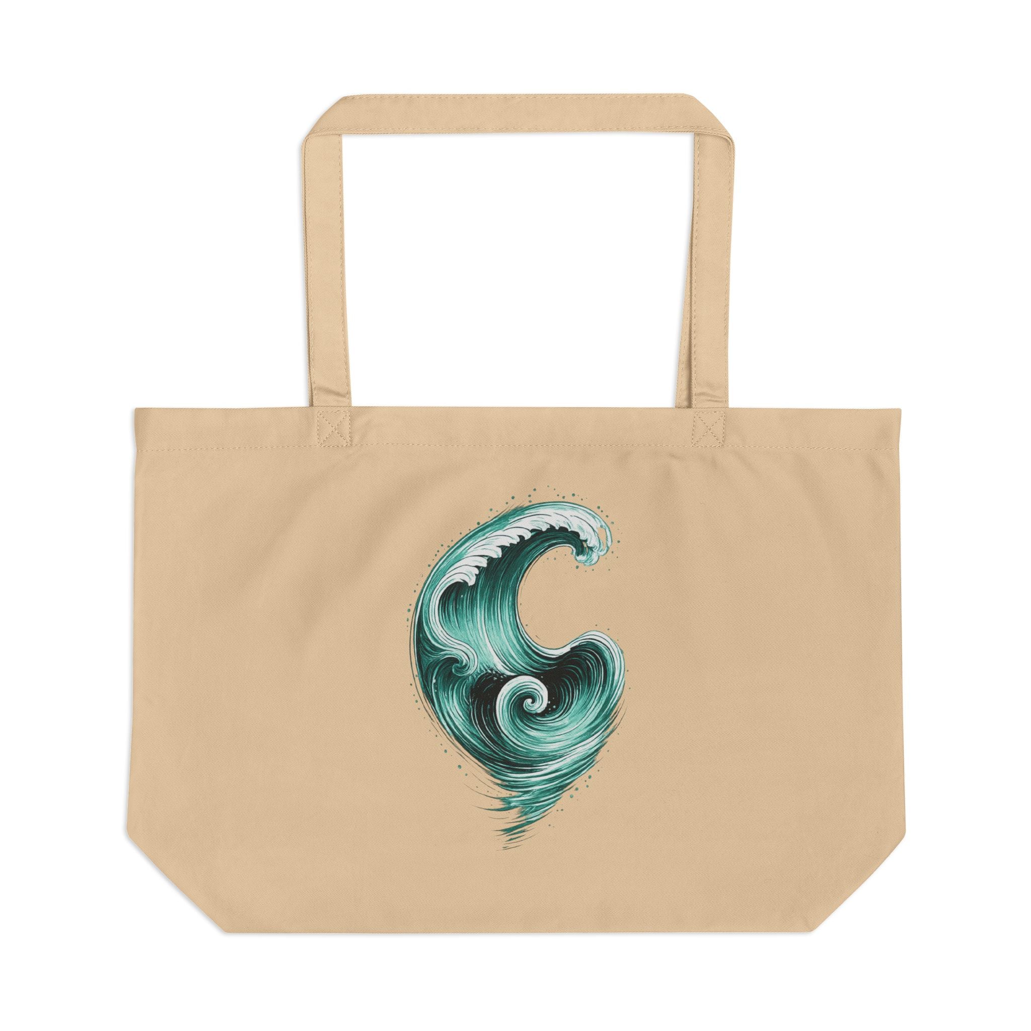 Large Eco Tote- Beach Bag "Wave"