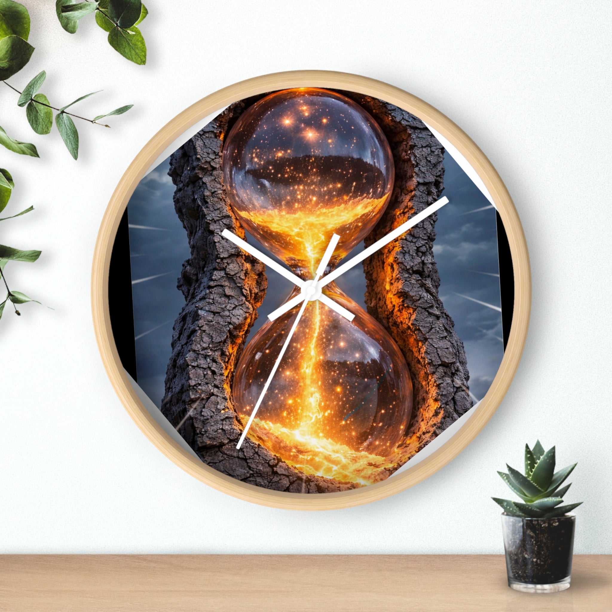 Wall Clock " Hourglass Flame"
