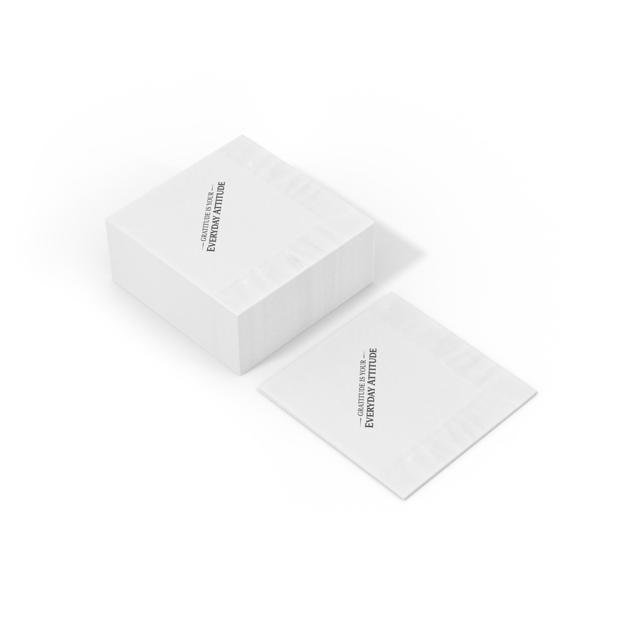 White Beverage Napkins "Gratitude Is Your Everyday Attitude"