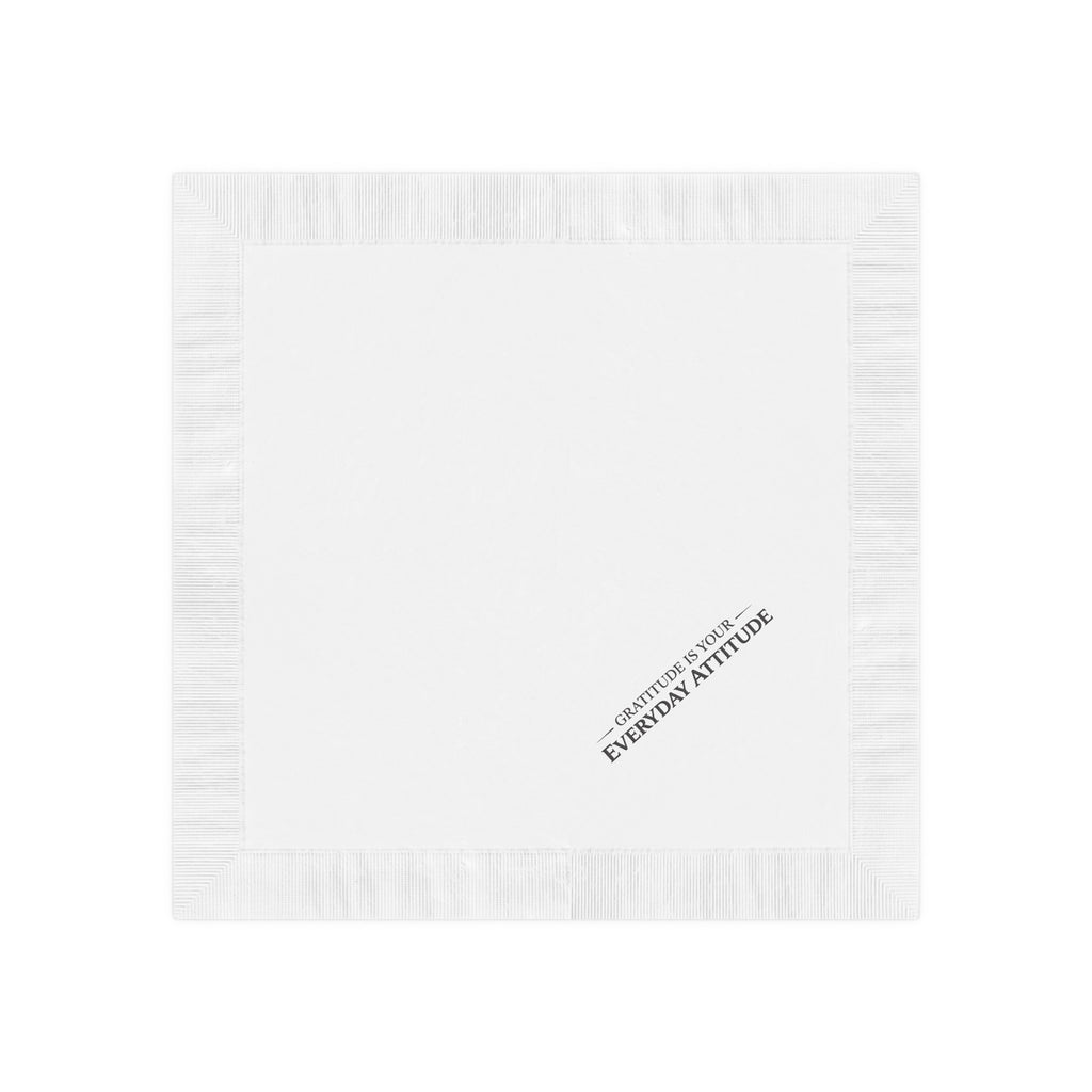 White Beverage Napkins "Gratitude Is Your Everyday Attitude"