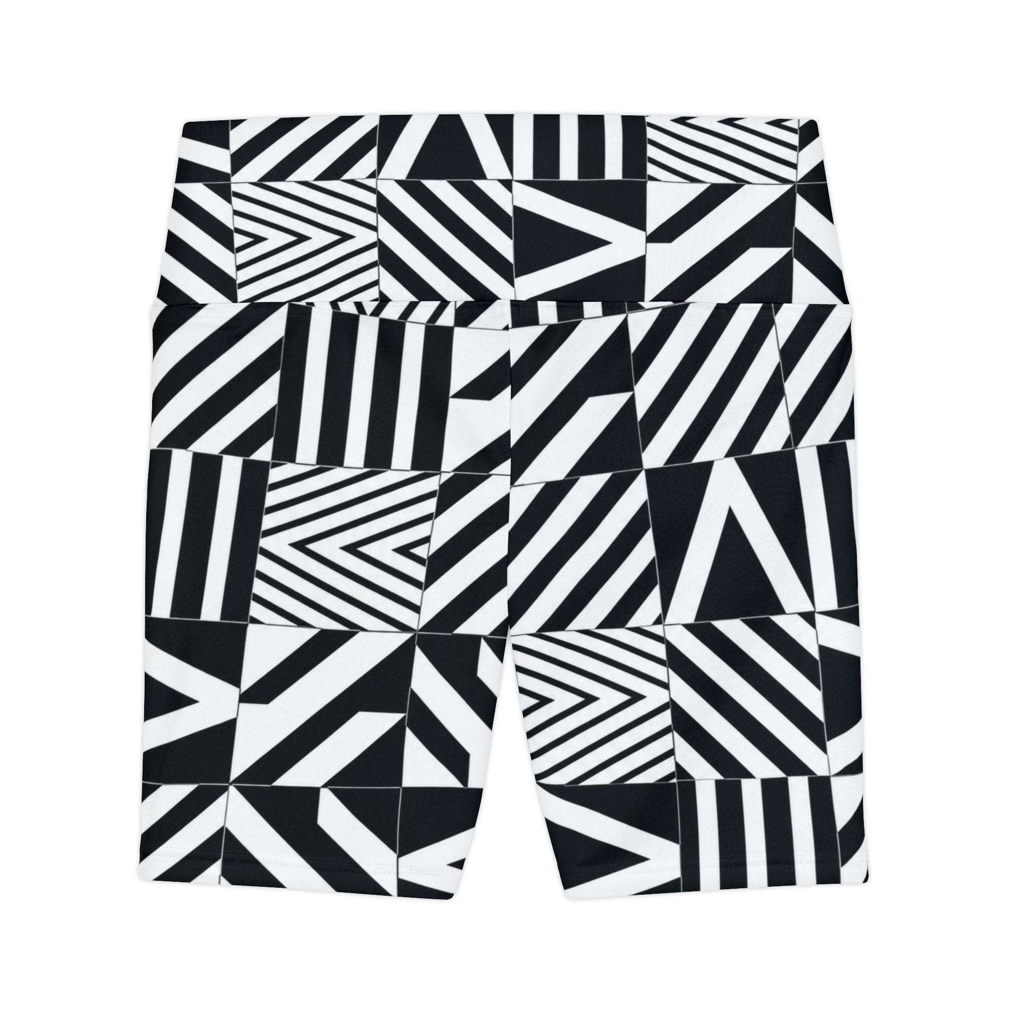 Geometric Black & White Women's Workout Shorts