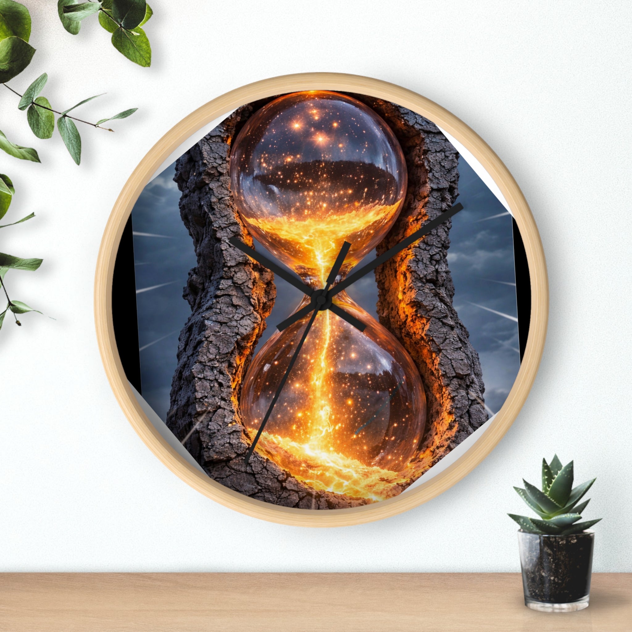 Wall Clock " Hourglass Flame"