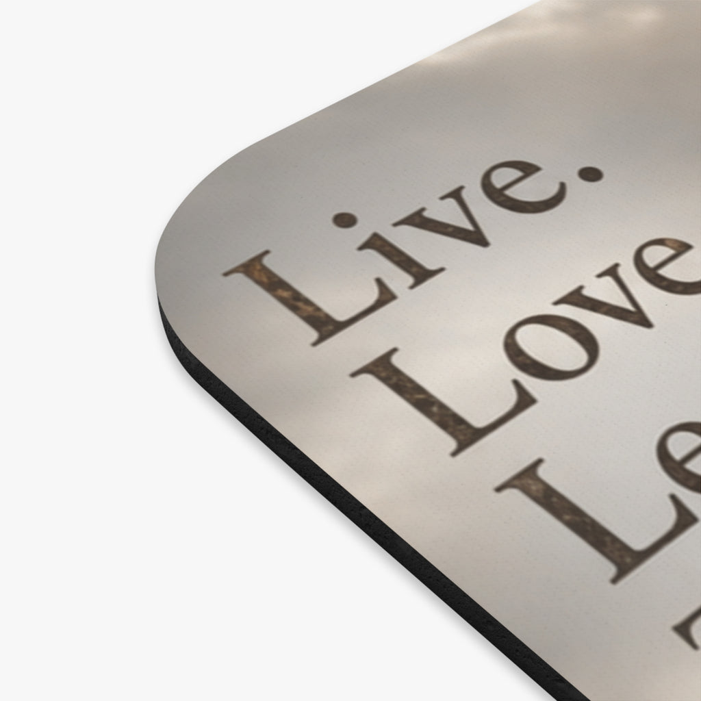 Inspirational 'Live. Love. Learn.' Mouse Pad — Motivational Office Desk Mat